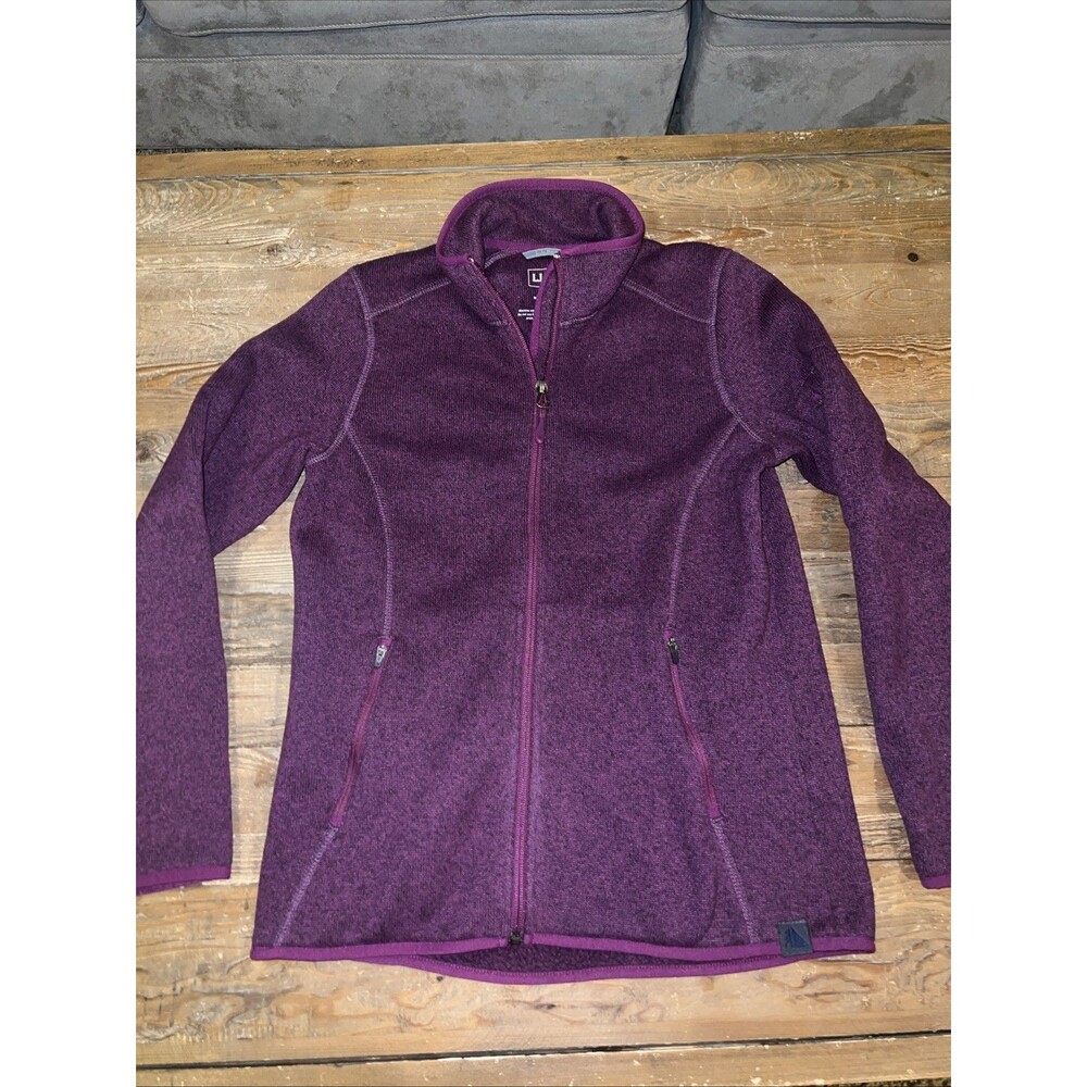 L.L. Bean Full Zip Knit Fleece Jacket Sweater Orchid Purple Women Size XS PET